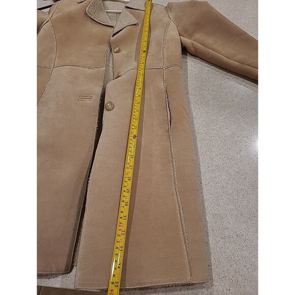 Vintage Guess Tan Suede Penny Lane Patchwork Y2K Coat Women's Size S - Picture 9 of 9